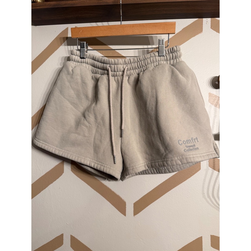 Comfrt Sweat Shorts Womens M Tan Tranquil Collection Fleece Loungewear